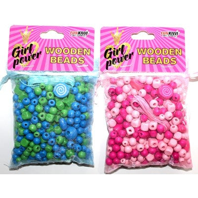 Girl Power Wooden Beads