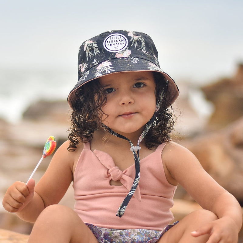 Little  Renegade | Reversible Bucket Hat - Floral Valentine