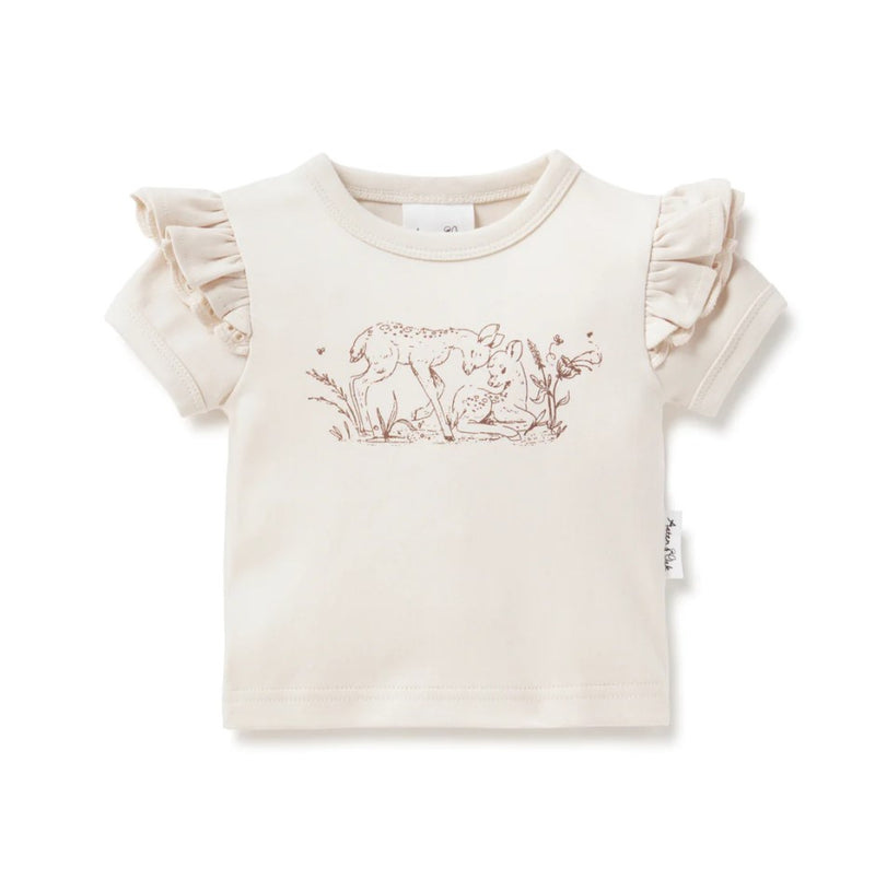 Aster & Oak | Fawn Print Flutter Tee