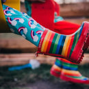 Toddler Gumboots Rainbow | Natural Rubber Baby  RRP $59.99