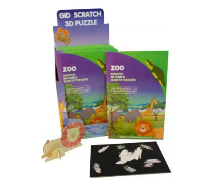 3D Scratch Art Puzzle - Glow in the Dark Animals