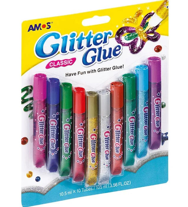 Glitter Glue - Classic Colours 10pk