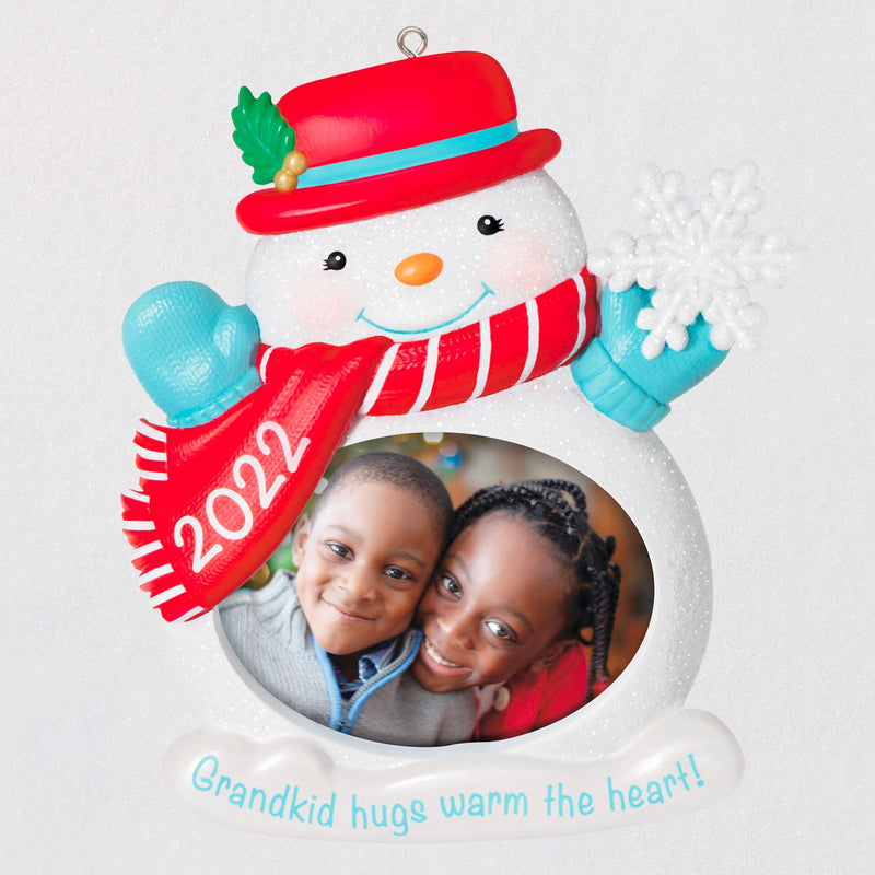 Hallmark keepsake | Grandkid Hugs Snowman 2022 Photo Frame Ornament