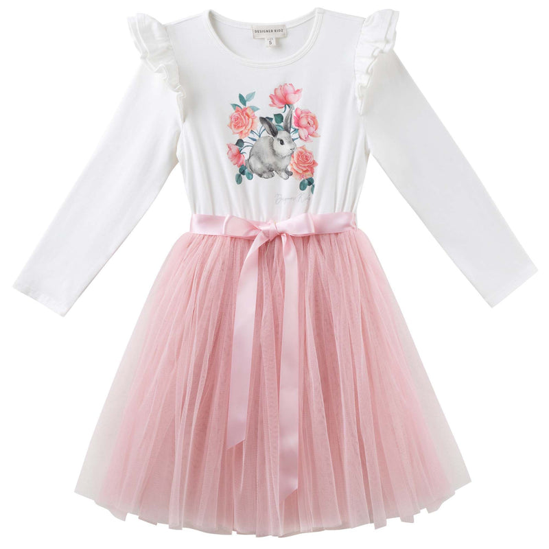 Designer Kidz | Bunny Floral L/S Layna Tutu Dress