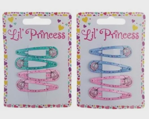 Lil Princess | Pretty  Unicorn  Snap Clips- 4pk