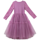 DESIGNER KIDZ | PRINCESS LACE L/S TUTU DRESS - BERRY