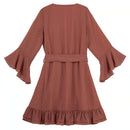 DESIGNER KIDZ | WINNIE L/S WRAP DRESS - CINNAMON RRP $79.99