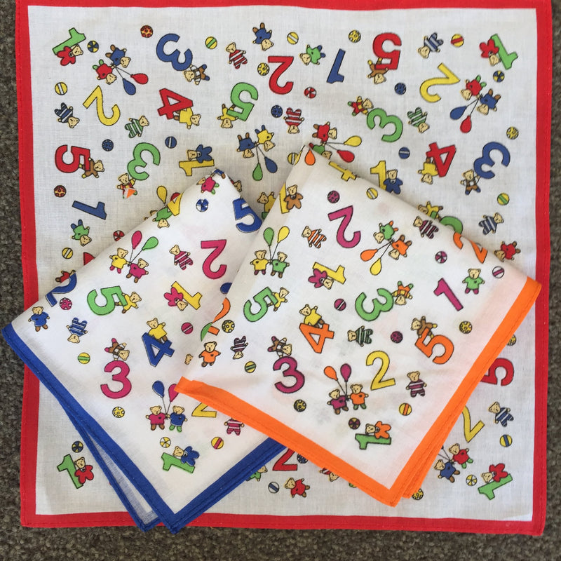 Bright colourful numbers hankies