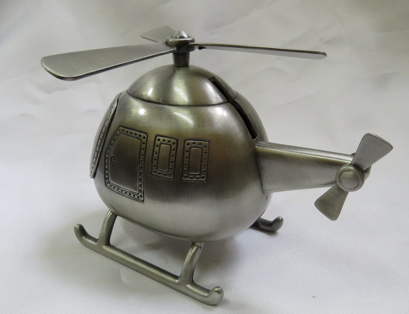 Helicopter  Money Box - Pewter