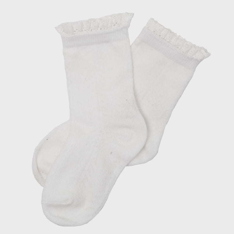Designer Kidz | Frilly Socks - Off White
