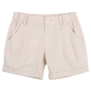Designer Kidz | Finley Linen Shorts-Sand