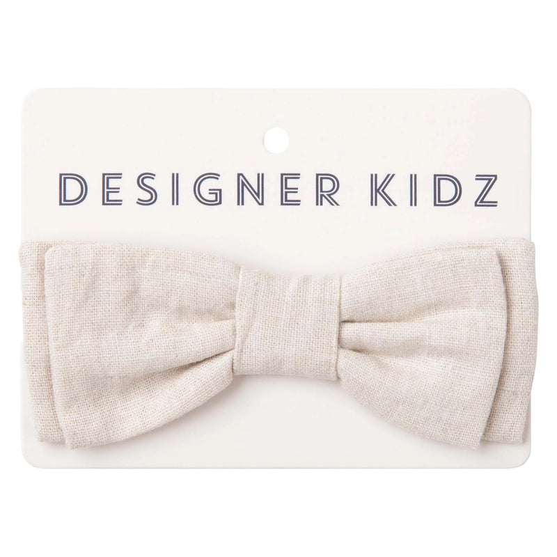 Designer Kidz Toby Linen Bow Tie -  Sand or Navy