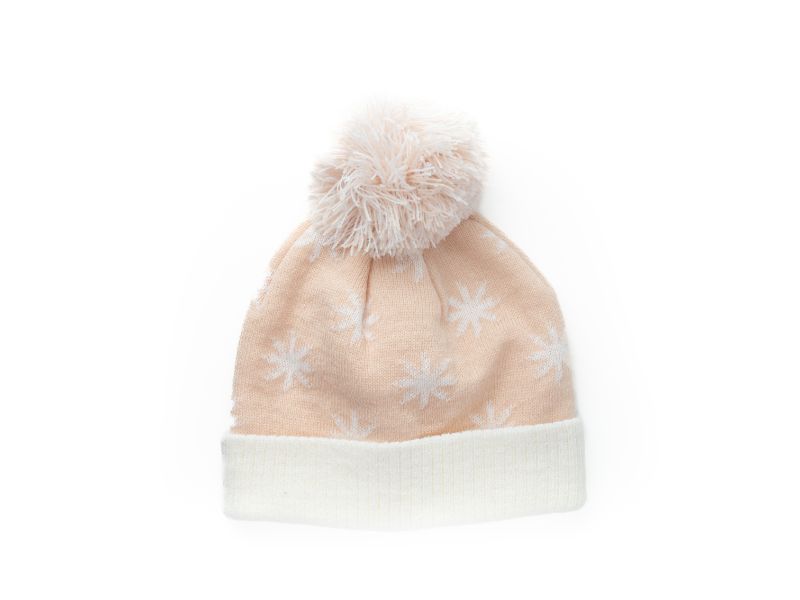 Hi-Hop | Little Girls Jacquard Star Beanie - Pink