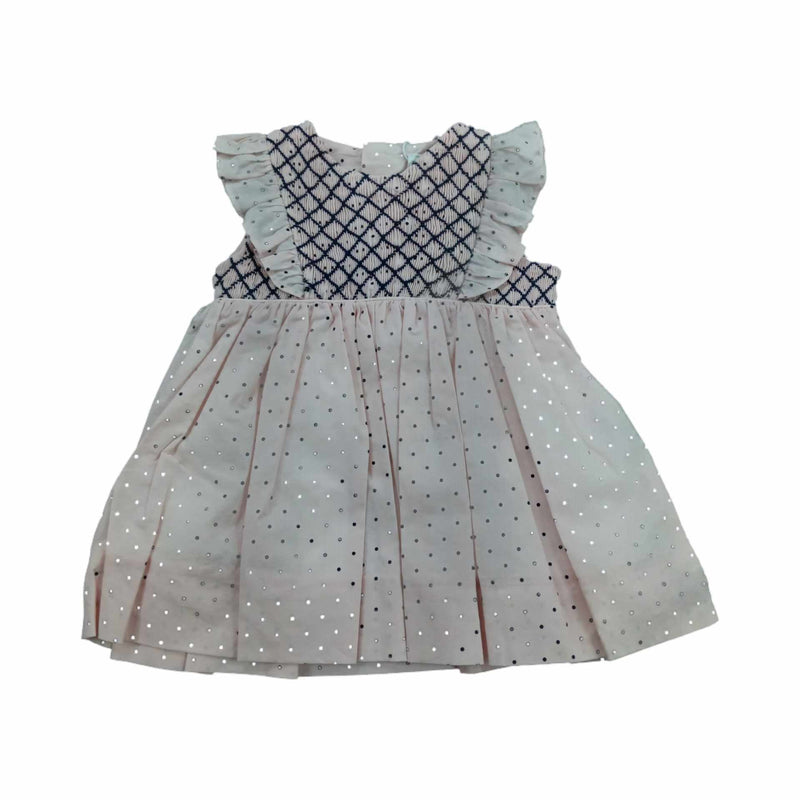 Korango | Smocked Poplin Spot Dress Pink