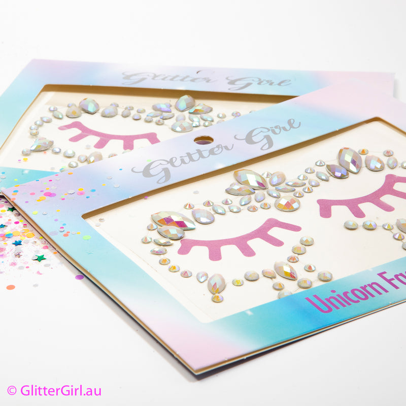 Glitter Girl Unicorn Face Gems - Asstd