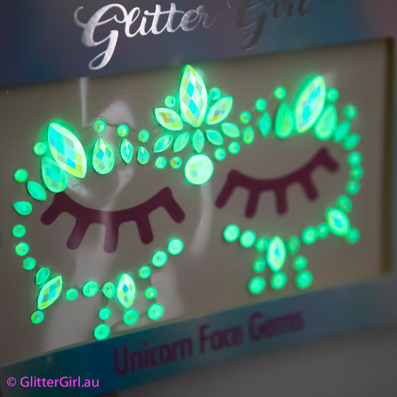 Glitter Girl Unicorn Face Gems - Asstd