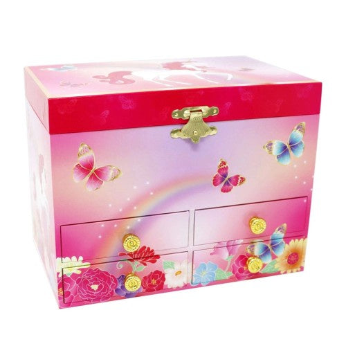 Pink Poppy | Unicorn Butterfly Medium Musical Jewellery Box