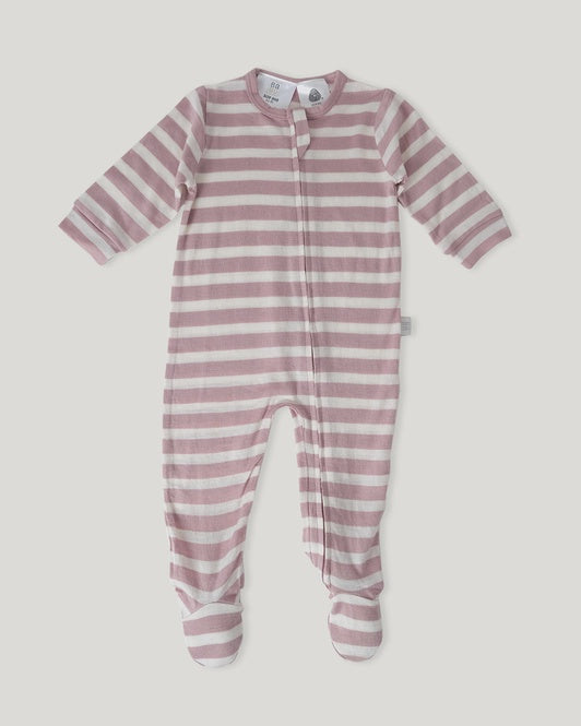 Babu | Merino All-In-One  - Mauve Stripe