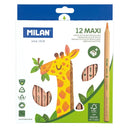 Milan Coloured Pencils Triangular Maxi Pack 12 Assorted Colours