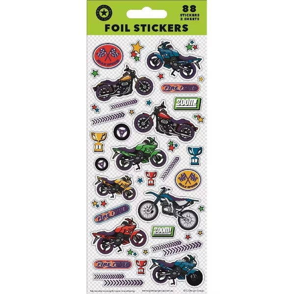 Motor Bike Stickers - 88pk