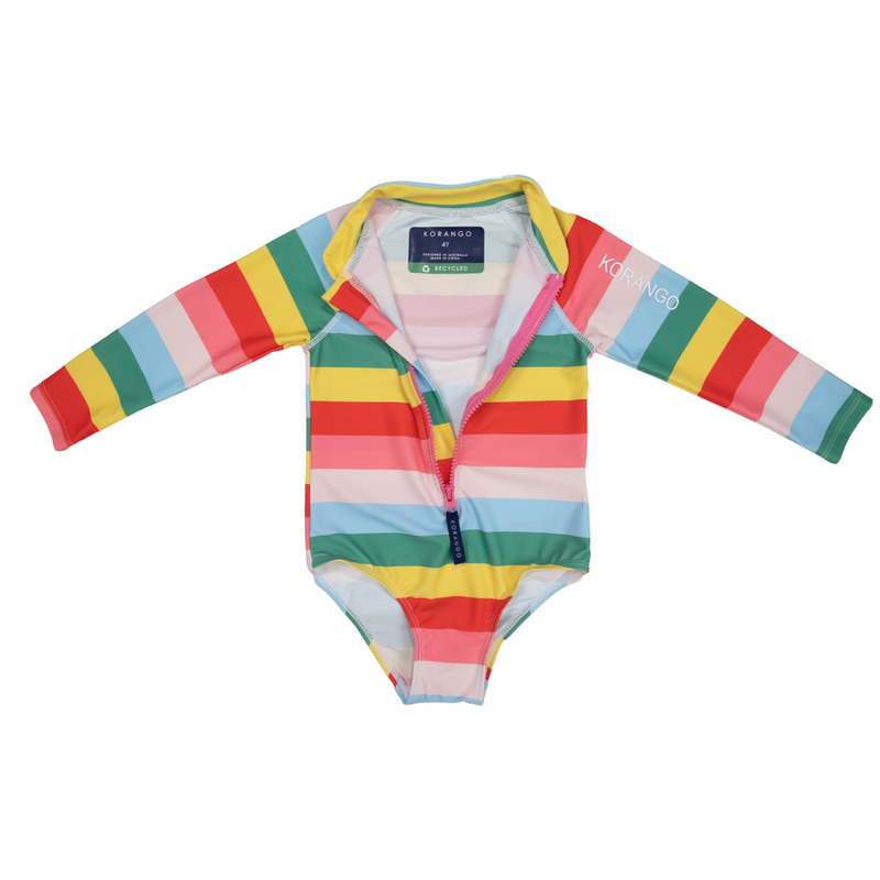 Korango | Rainbow Zip Swimsuit Rainbow Stripe