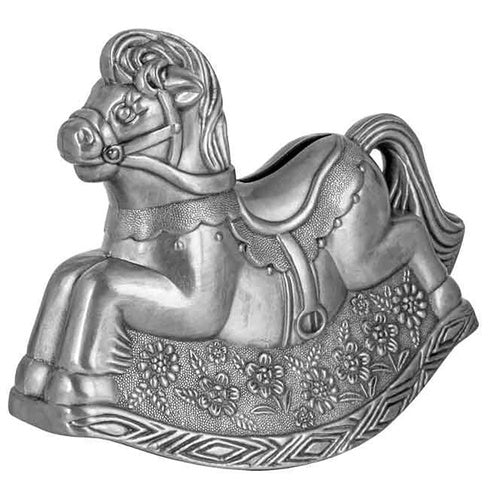 Pewter Plate Rocking Horse Money Bank