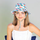 Sundaise | Girls Emerson Wide Brimmed Bucket Hat - Hibiscus