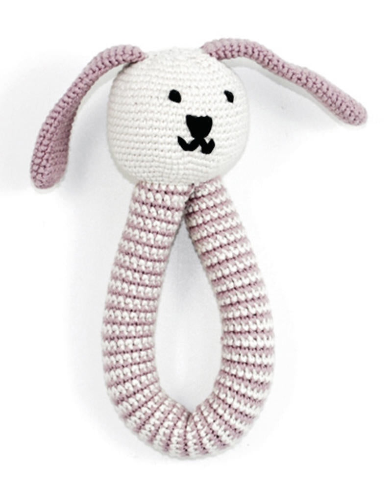 ORGANIC BUNNY RATTLE - PINK