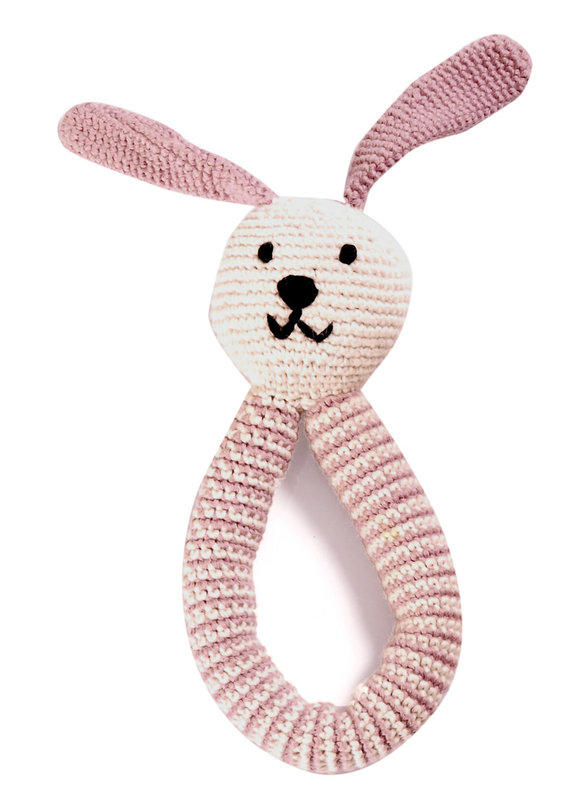 ORGANIC BUNNY RATTLE - PINK