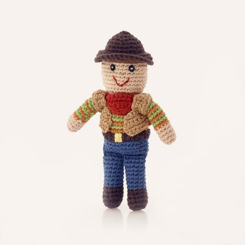 Pebble | Once upon a Time Cowboy Rattle - Knitted