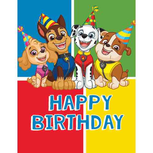 Paw Patrol Birthday Card – Gift Tag Card