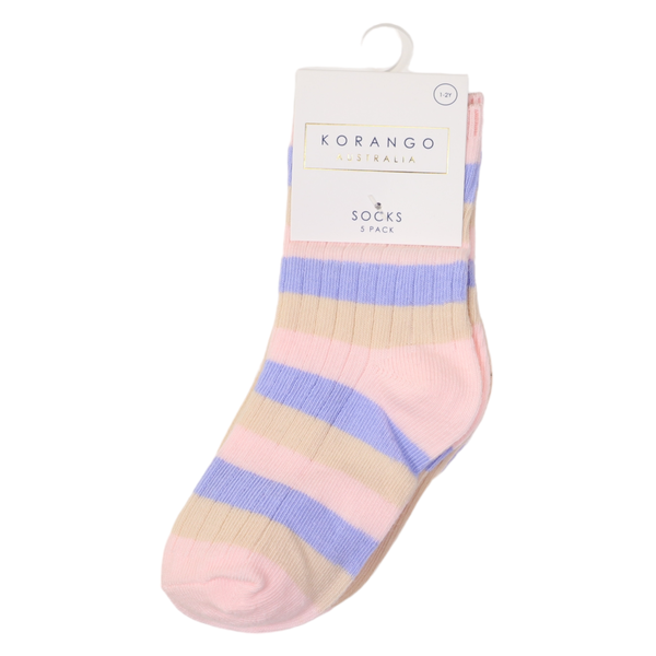 Korango | 5 pack Socks - Girls Ribbed Socks