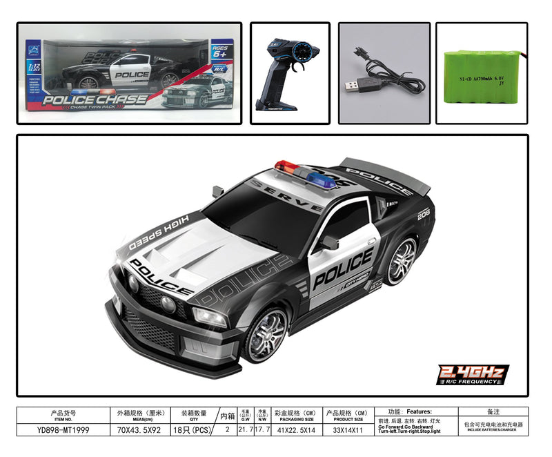 POLICE CHASE 1:12 REMOTE CONTROL POLICE CAR