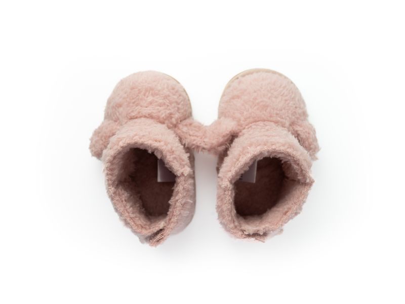 Hi-Hop | Baby's Plush Bootie Slippers - Dusty Rose