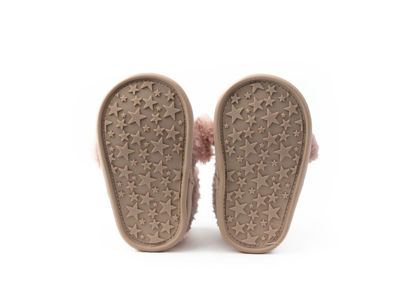 Hi-Hop | Baby's Plush Bootie Slippers - Dusty Rose