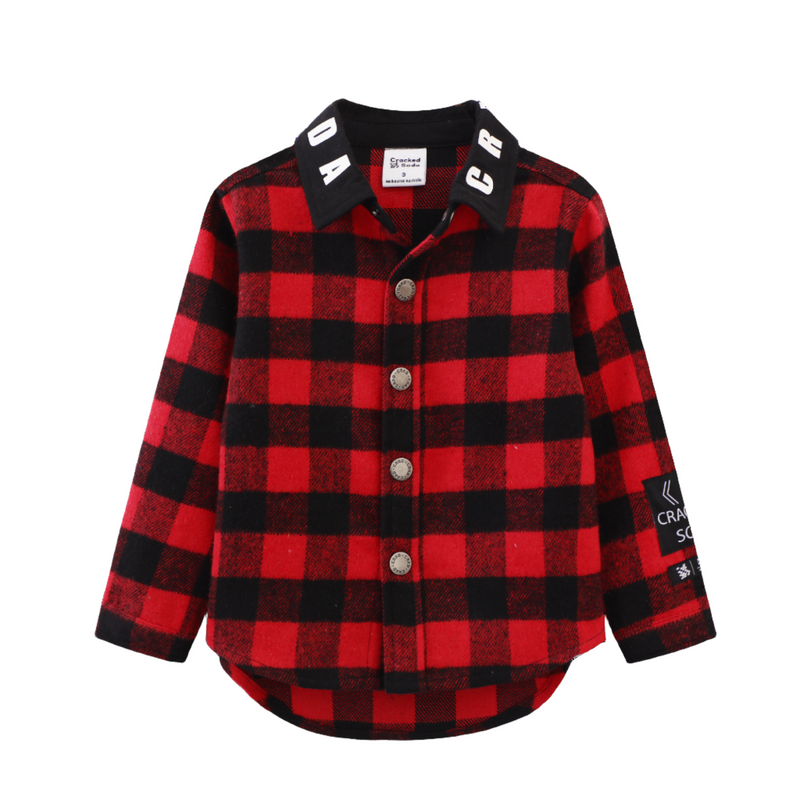 Cracked Soda | Baby Boy's Red Check Detailed Shirt RRP $54.99