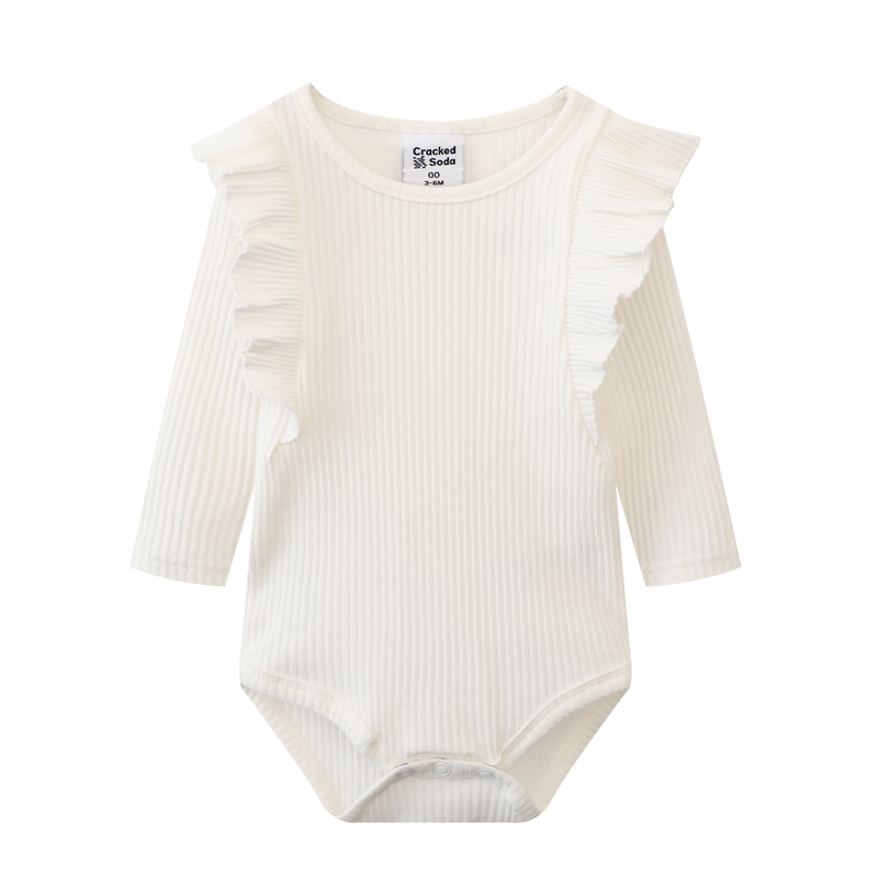 Cracked Soda | Maya Ribbed Bodysuit-Cream