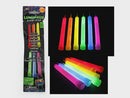 GLOW STICKS SINGLE PACK 6 ASSORTED COLOURS 15CM