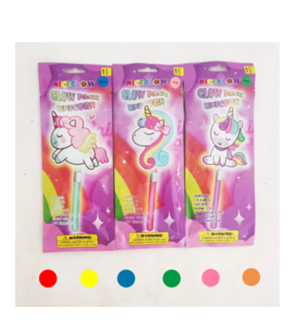 Glow in the Dark Unicorn Wand Stick - Assorted