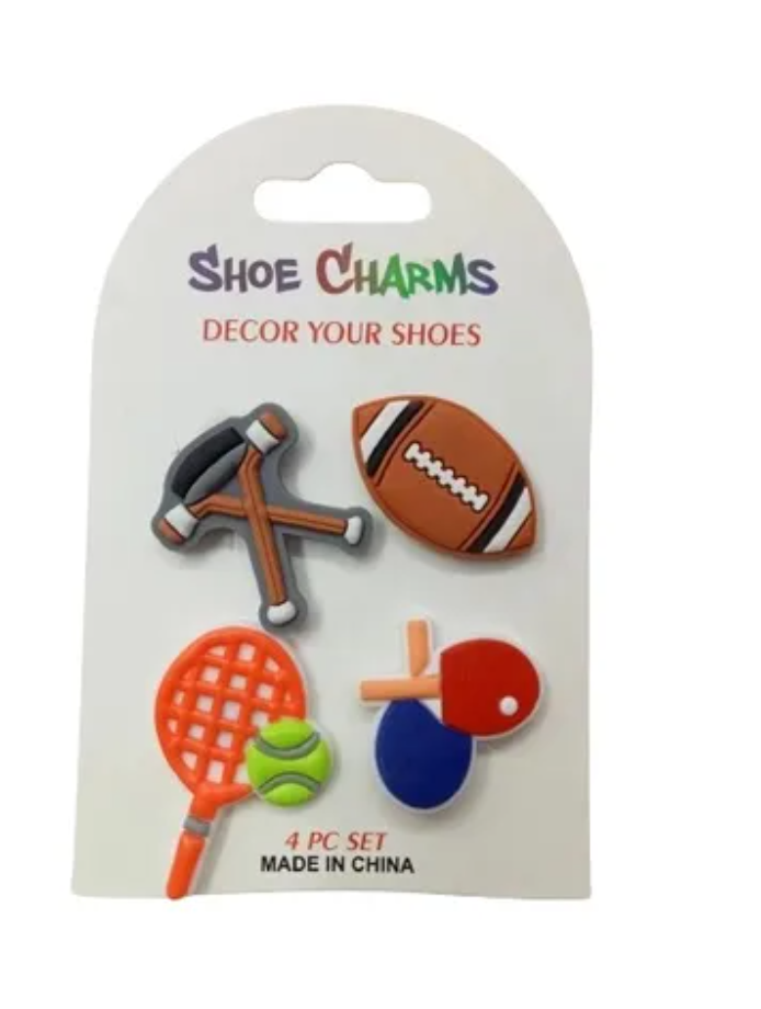 4 PCS SHOE CHARMS-SPORTS - JIBBITZ