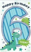 CARD BIRTHDAY 6YR MALE - Dinosaurs