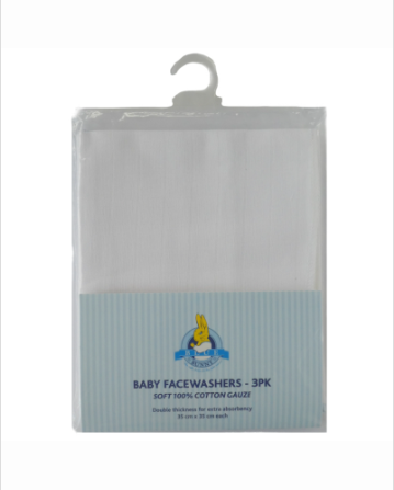 Blue Bunny | 3 Pack Baby Face Washer