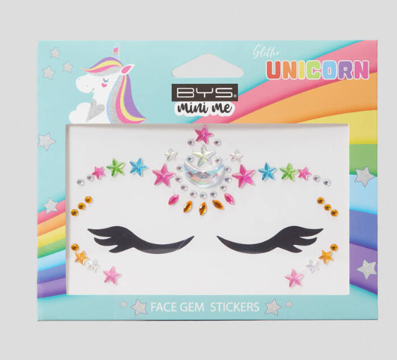 BYS Glitter Unicorn Face Gem Stickers