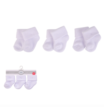 Luvable Friends | 3pk White Terry Baby Socks