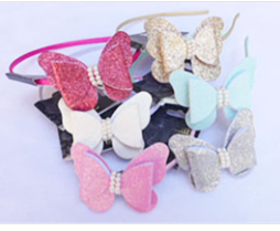 Glitter Butterfly headband - asst