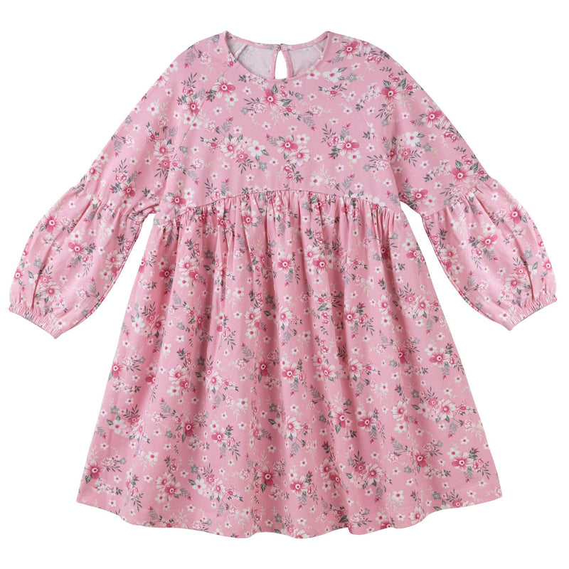 Designer kidz |Millie Floral Poodle  L/S Dress