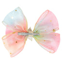 Pink Poppy | Organza Bow Hairclip with Star & Moon Sequins