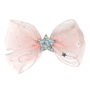 Pink Poppy | Organza Bow Hairclip with Star & Moon Sequins