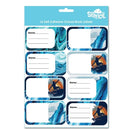 Spencil Self Adhesive Book Labels Ocean Marble Pack of 16