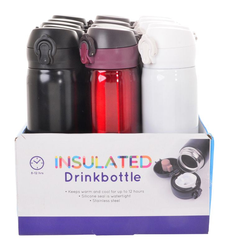 Stainless Steel Insulated Water Bottle - Assorted Colours